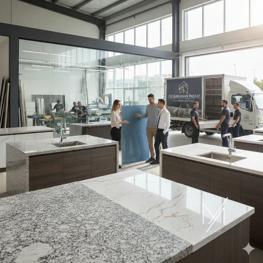 Antalya'da Öz Karaman Granit Mermer ile Şık Mutfak Tezgahları