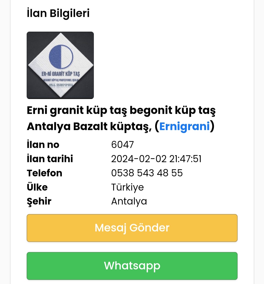 Erni Granit Küptaş ernigranit.com